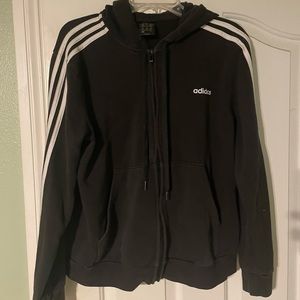 Black Adidas Zip-Up Hoodie XL
